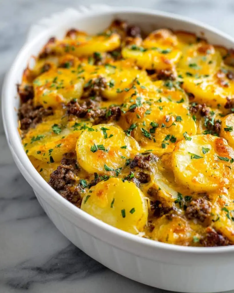 Hobo Casserole with Creamy Green Chile Sauce Recipe