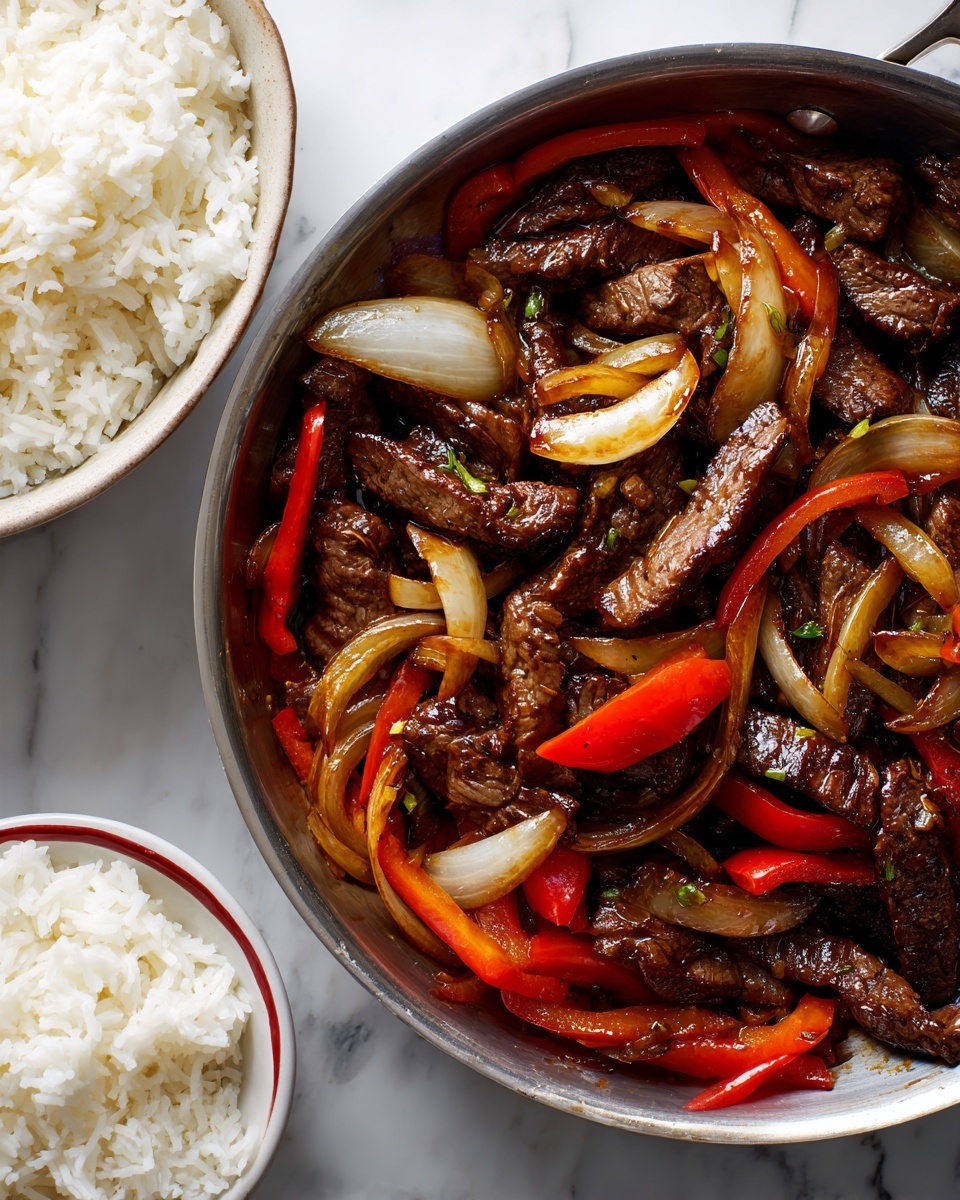 Two glass bowls placed on a white marbled surface are shown side by side. The left bowl has raw red meat strips arranged unevenly around the sides, with white powdery flour and light brown liquid sauce in the center. The right bowl shows the same raw red meat strips mixed well with the sauce and flour, creating a consistent deep red and brown color all over with a slightly shiny texture. Both bowls have smooth, clear glass walls with reflections from the light. photo taken with an iphone --ar 4:5 --v 7