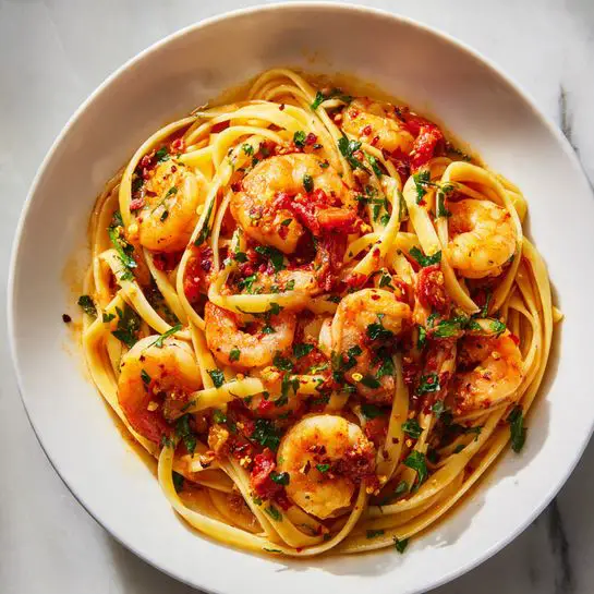 Chilli Garlic Prawn Pasta Recipe