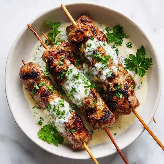 Chicken Kofta with Garlic Yogurt Sauce Recipe