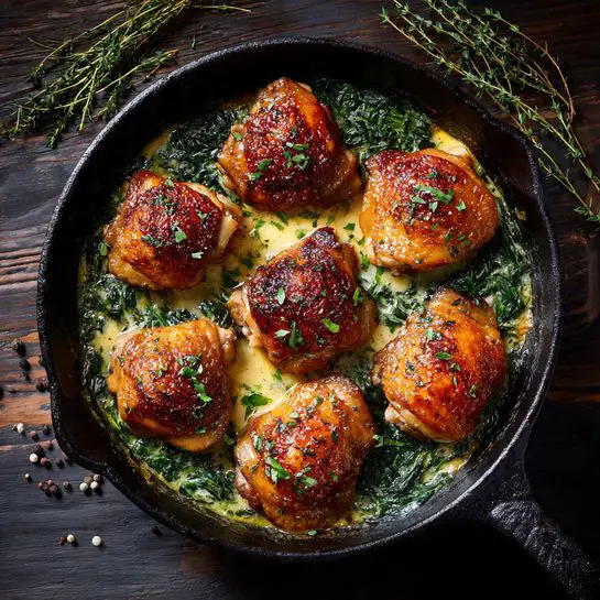 Smoked Paprika Chicken with Creamed Spinach Recipe