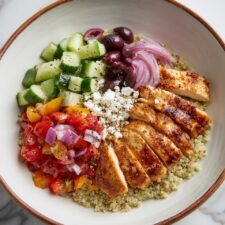 Greek Chicken Bowl with Quinoa, Feta, and Kalamata Olives Recipe