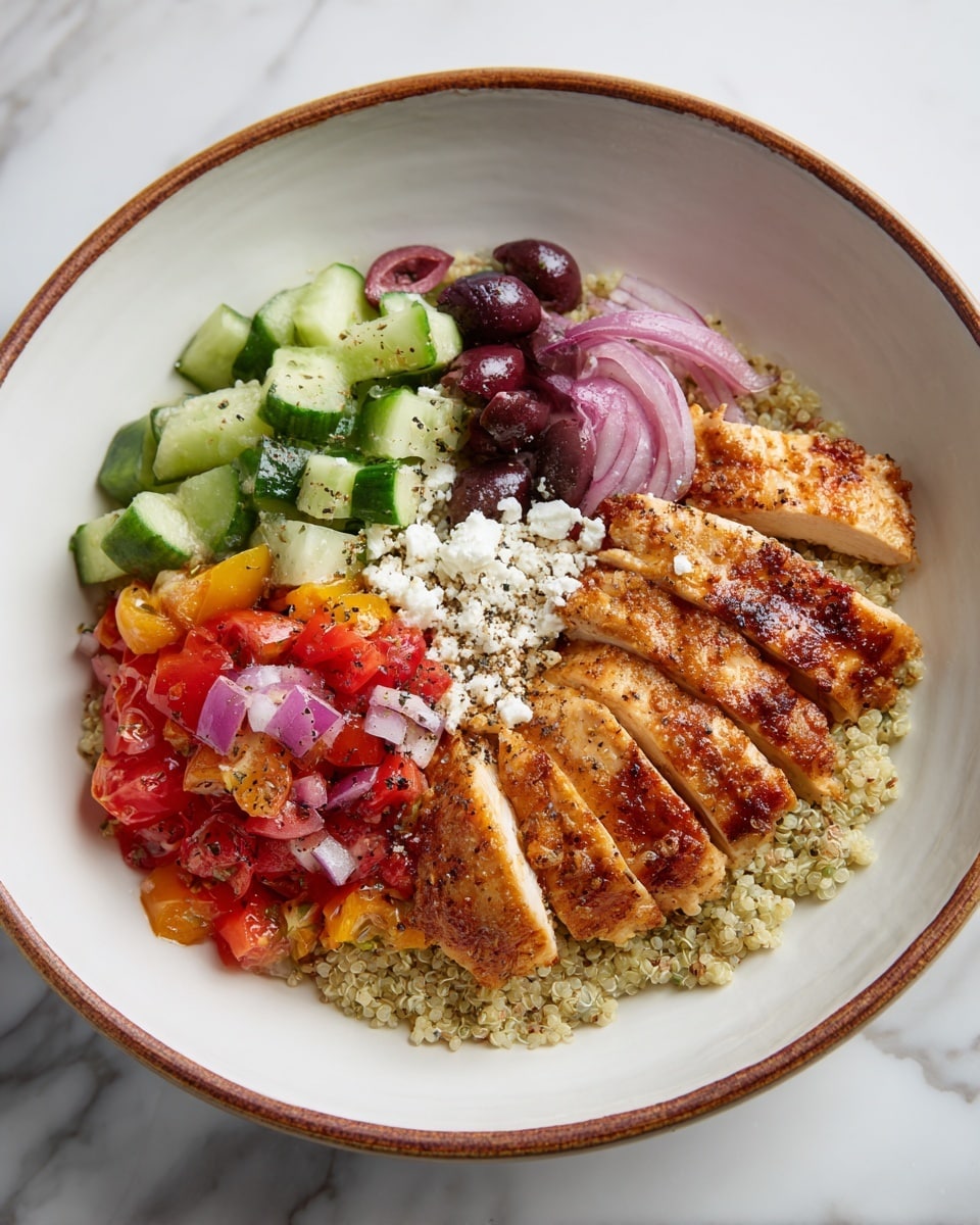 Greek Chicken Bowl with Quinoa, Feta, and Kalamata Olives Recipe