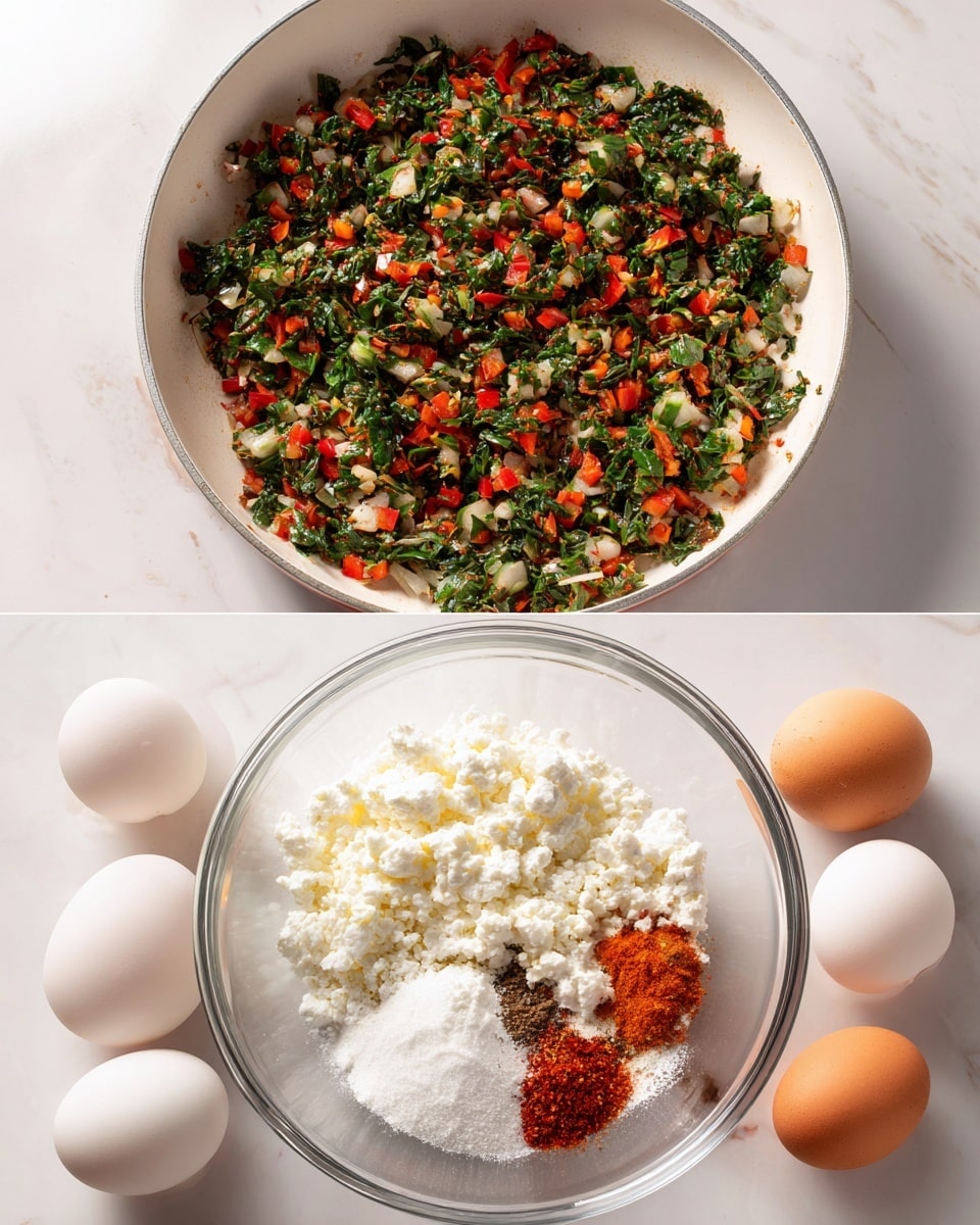 Cottage Cheese Egg Bake with Spinach and Cheddar Recipe - Recipe Image