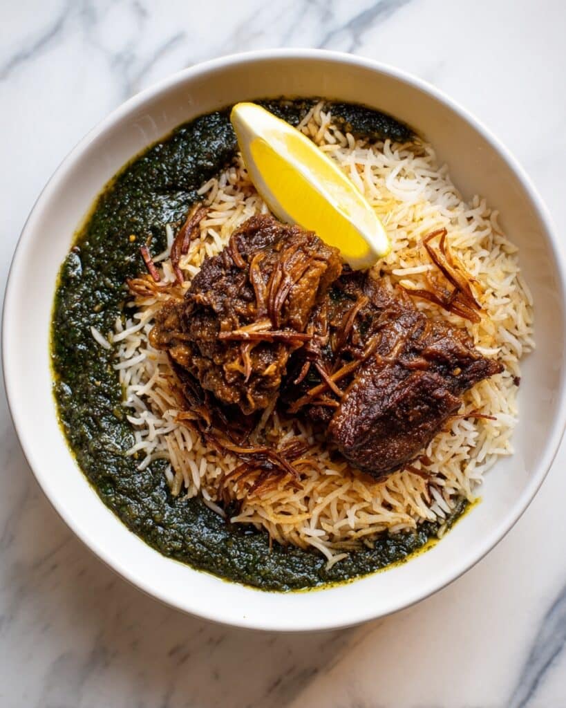 Garlicky Molokhia Greens Stew with Chicken and Lemon Recipe