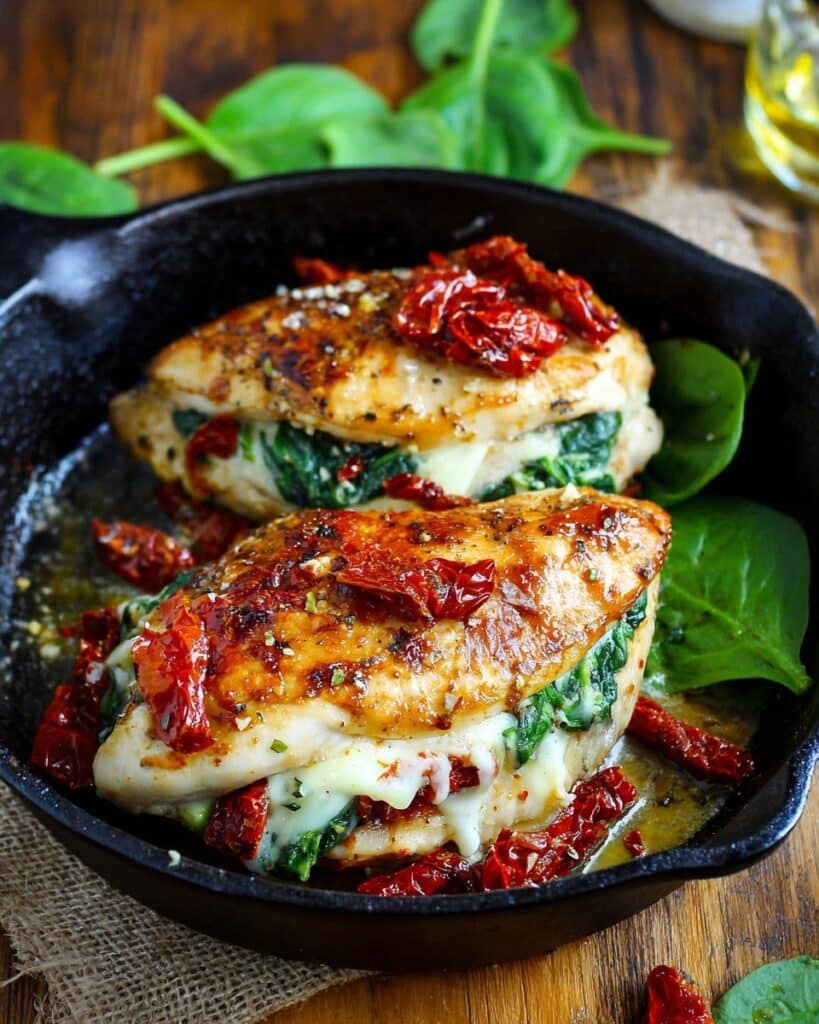 Sundried Tomato, Spinach, and Cheese Stuffed Chicken Recipe