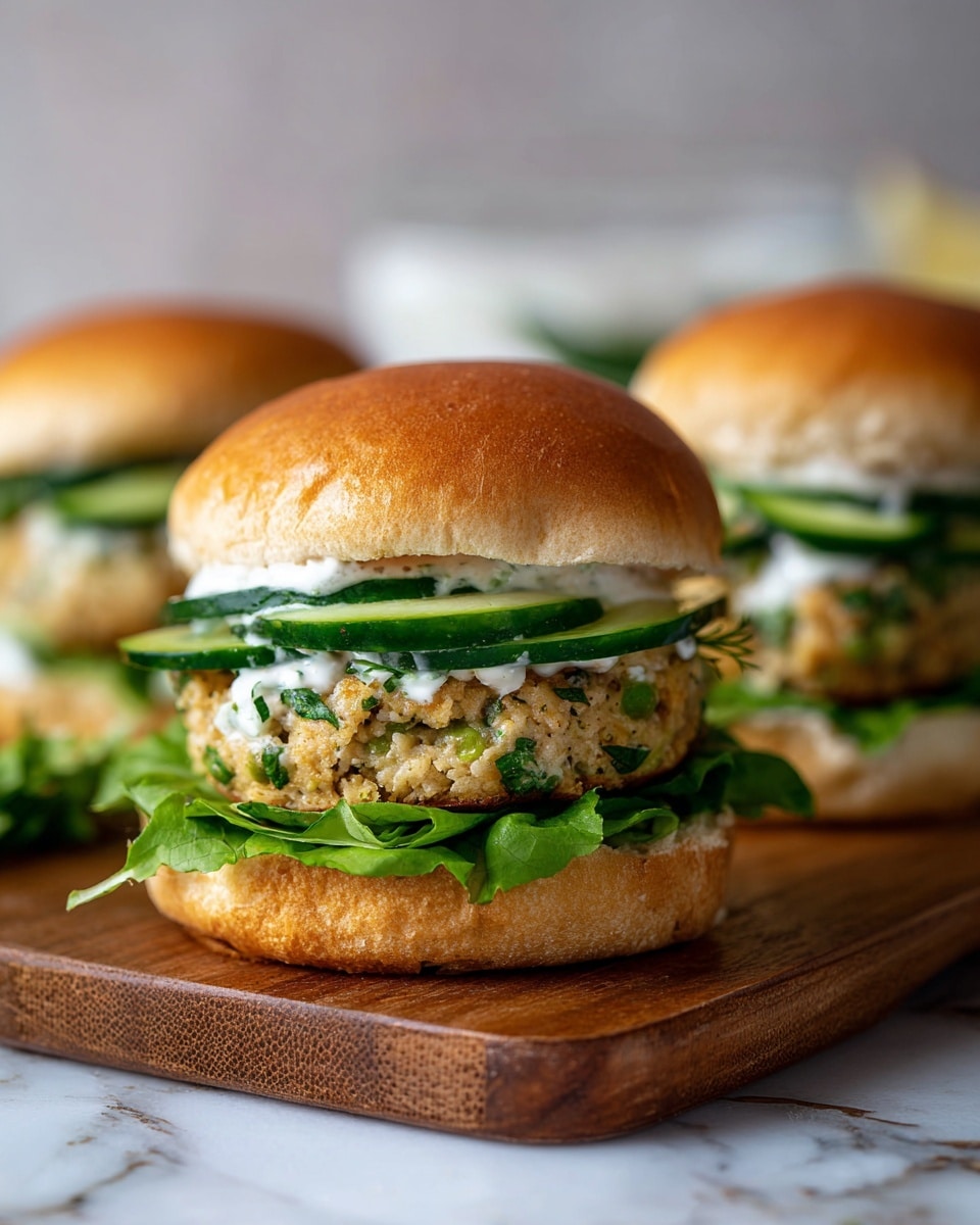Fresh Salmon Burgers with Tzatziki Dressing Recipe