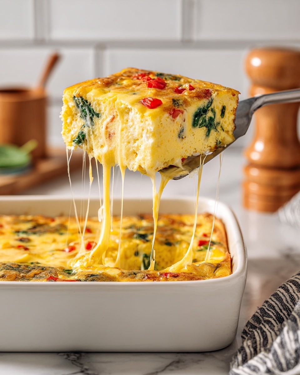 Cottage Cheese Egg Bake with Spinach and Cheddar Recipe