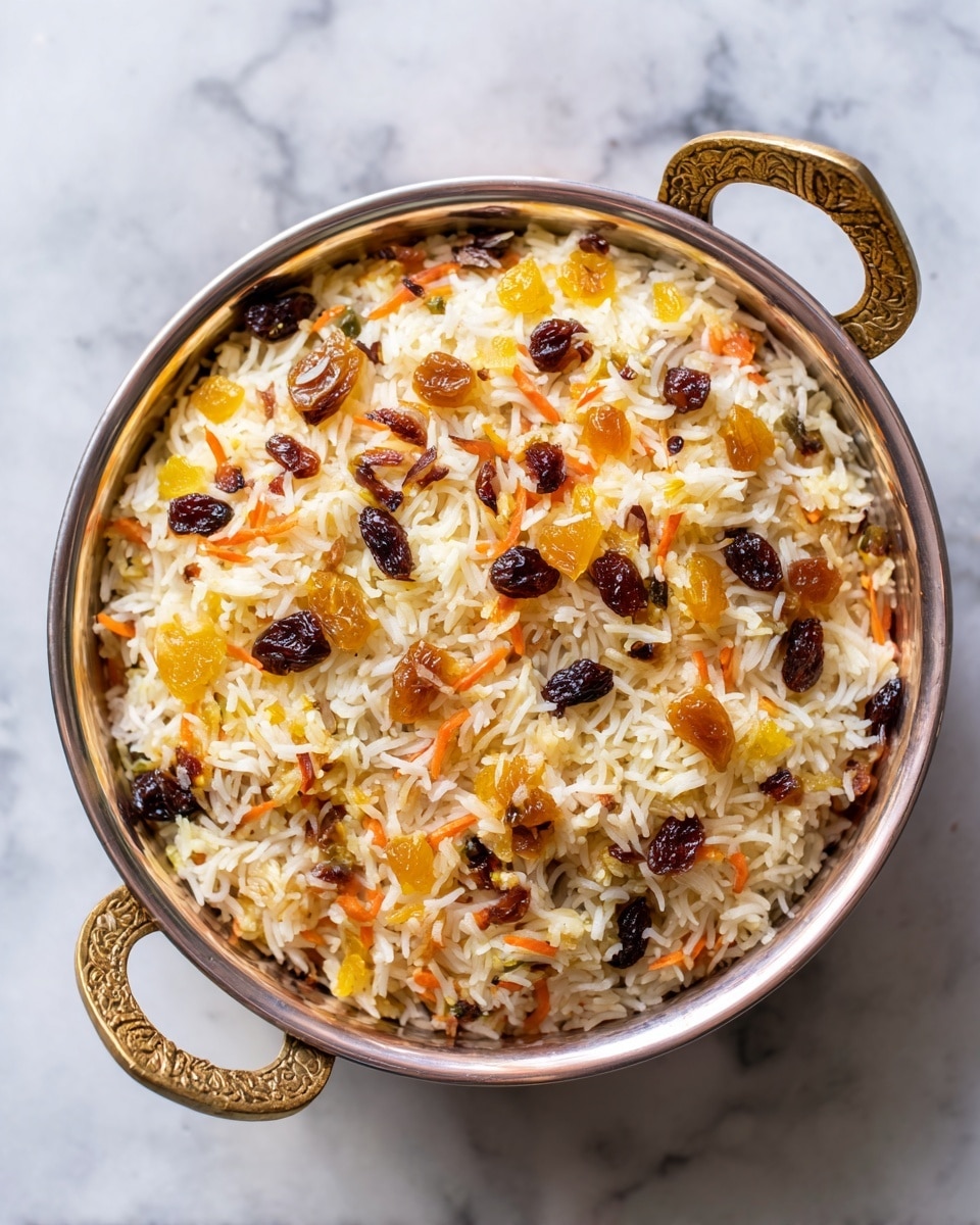 The image shows eight small white bowls arranged on a white marbled surface. In the center is a bowl with white cooked rice, fluffy and soft in texture. Surrounding it are bowls with different ingredients: bright orange shredded carrots with a thin and curly texture; shiny deep red pomegranate seeds that look juicy; a clear amber liquid in a smooth white bowl; a bowl with green and brown pistachio nuts, some shelled; a small bowl filled with a mix of light brown sliced almonds and shredded orange carrots; dark red dried berries with a slightly wrinkled texture in a rough white bowl; and a tiny white bowl holding a small square of butter. Next to these is a white dish with three small piles of spices in red, black, and light beige colors. The photo taken with an iphone --ar 4:5 --v 7