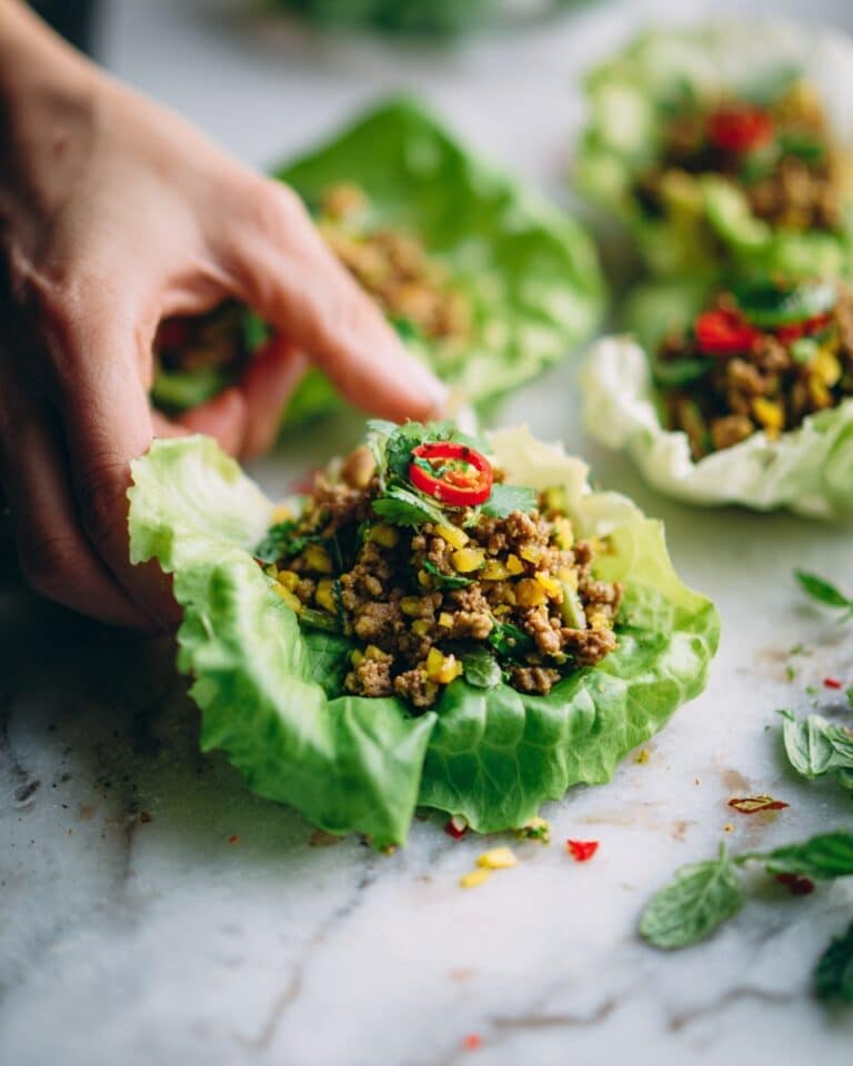 Springtime Basil Chicken Lettuce Wraps Recipe