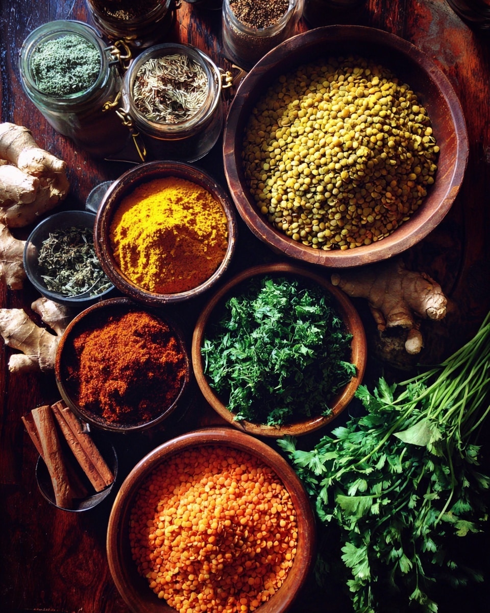 A white bowl filled with a thick lentil soup showing a mix of colors and textures in three main layers: the bottom layer is a smooth greenish-yellow lentil base with bits of leafy spinach mixed in, the middle layer has shredded light pieces of chicken scattered around, and the top layer features a small mound of dark brown caramelized onions and thin green dill sprigs, a silver spoon rests inside the bowl, while a woman's hand is seen squeezing a lemon wedge over the soup, all set on a white marbled surface with a white cloth beside the bowl. Photo taken with an iphone --ar 4:5 --v 7