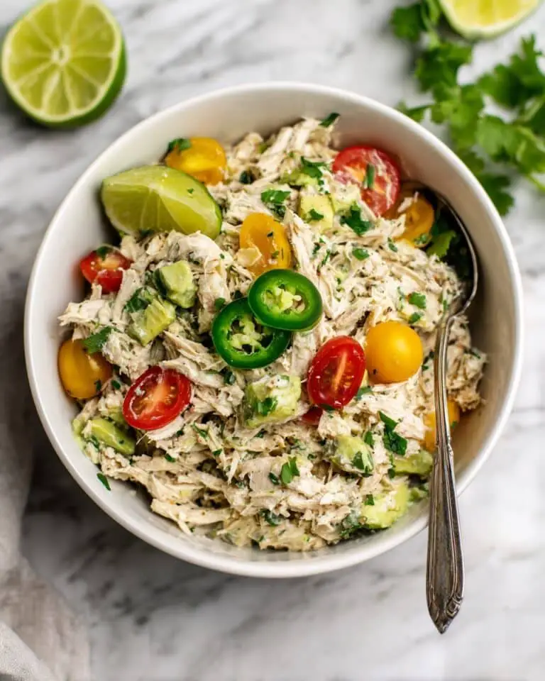 Creamy Chicken & Avocado Salad with Lime Yogurt Dressing Recipe