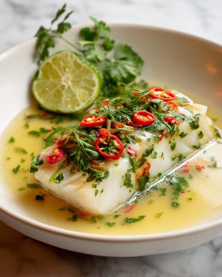 Thai Lime-Garlic Steamed Fish with Coconut Lemongrass Sauce Recipe