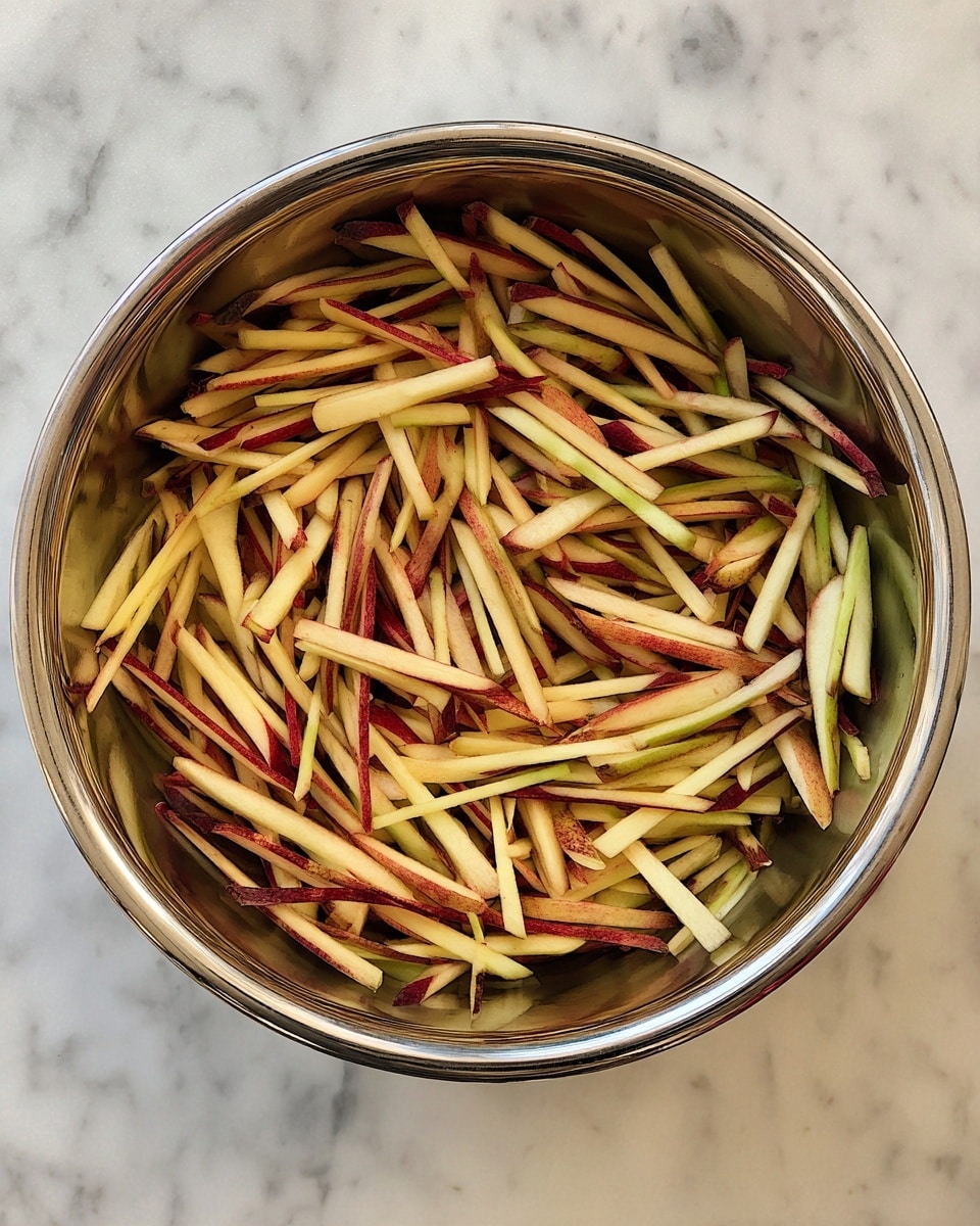 There is a white plate with a pile of thin, bright orange carrot strips in the center. The carrot strips are fresh and slightly shiny, arranged loosely with some pieces sticking out in different directions. The plate sits on a white marbled surface, giving a clean and simple background. photo taken with an iphone --ar 4:5 --v 7
