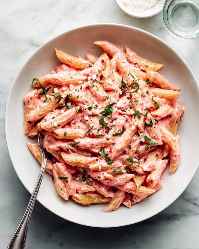 Beetroot Pasta Sauce with Feta and Fresh Herbs Recipe