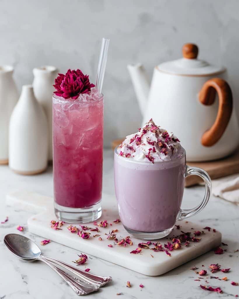 Hibiscus Rose Latte (Hot and Iced!) Recipe