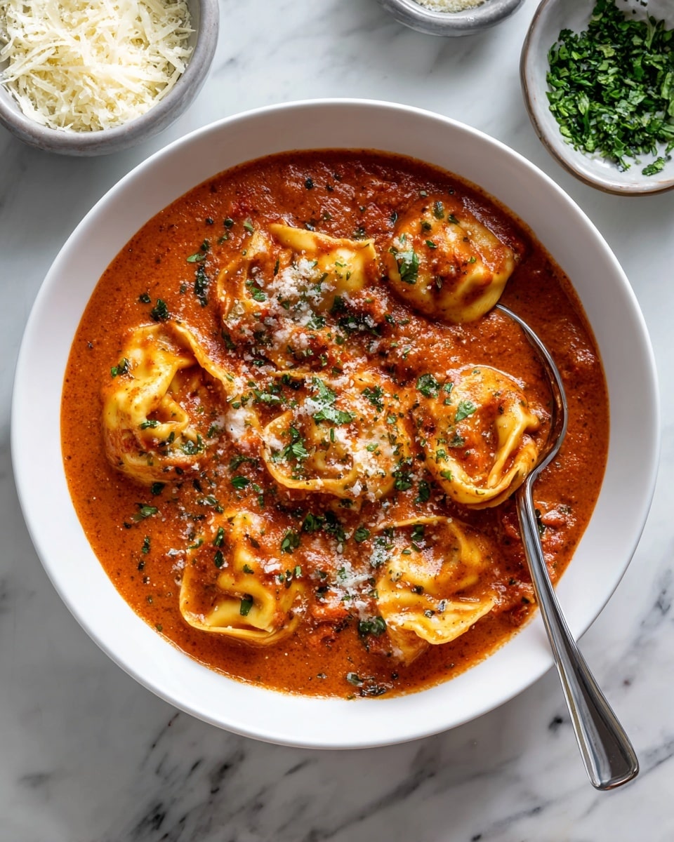 Creamy Tuscan Tomato Tortellini Soup Recipe