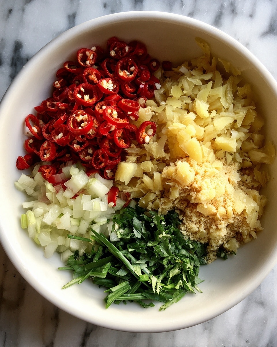 Two bowls of bright orange creamy soup sit on a white marbled surface with a teal cloth underneath. Each bowl has a layer of red chili oil swirled on top, along with chopped nuts, dark red chili flakes, and green dill sprigs in the center. Around the bowls are a small jar of salt with a spoon, a small beige cup of chili oil with a golden spoon, a small white bowl filled with lime wedges, and a plate stacking several slices of light brown bread. A single slice of bread lies next to the closest bowl near the bottom right. Photo taken with an iphone --ar 4:5 --v 7