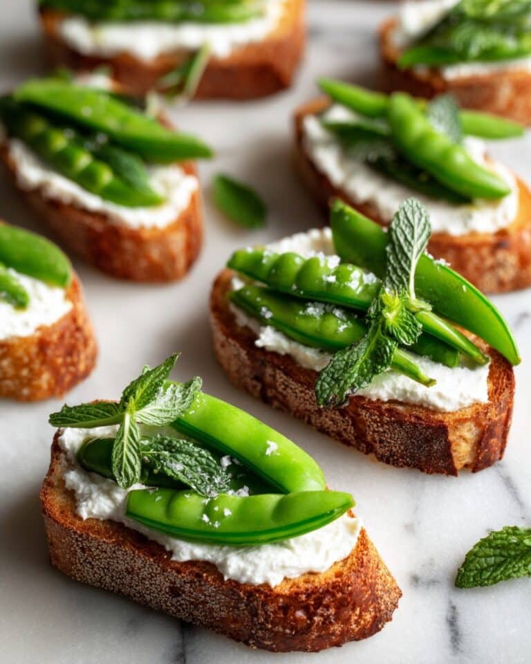 Snap Pea Crostini: Ricotta Pea Kidding Me! Recipe