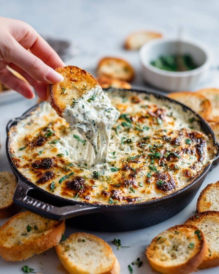 Cheesy Baked Garlic Bread Dip Recipe