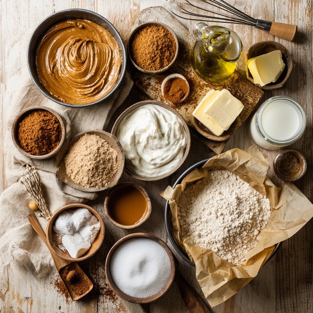 A round cake with two thick yellow sponge layers separated by a thin brown filling in the middle, topped with a crumbly brown streusel covering the entire top, and drizzled generously with a shiny light brown caramel sauce in a lattice pattern that drips slightly down the sides. A slice is being lifted by a metal spatula, showing the moist texture inside. The cake sits on white parchment paper on a white marbled surface, with some cookie pieces and a striped black and white cloth nearby, and blurred brown cookies and a jar in the background. Photo taken with an iphone --ar 4:5 --v 7