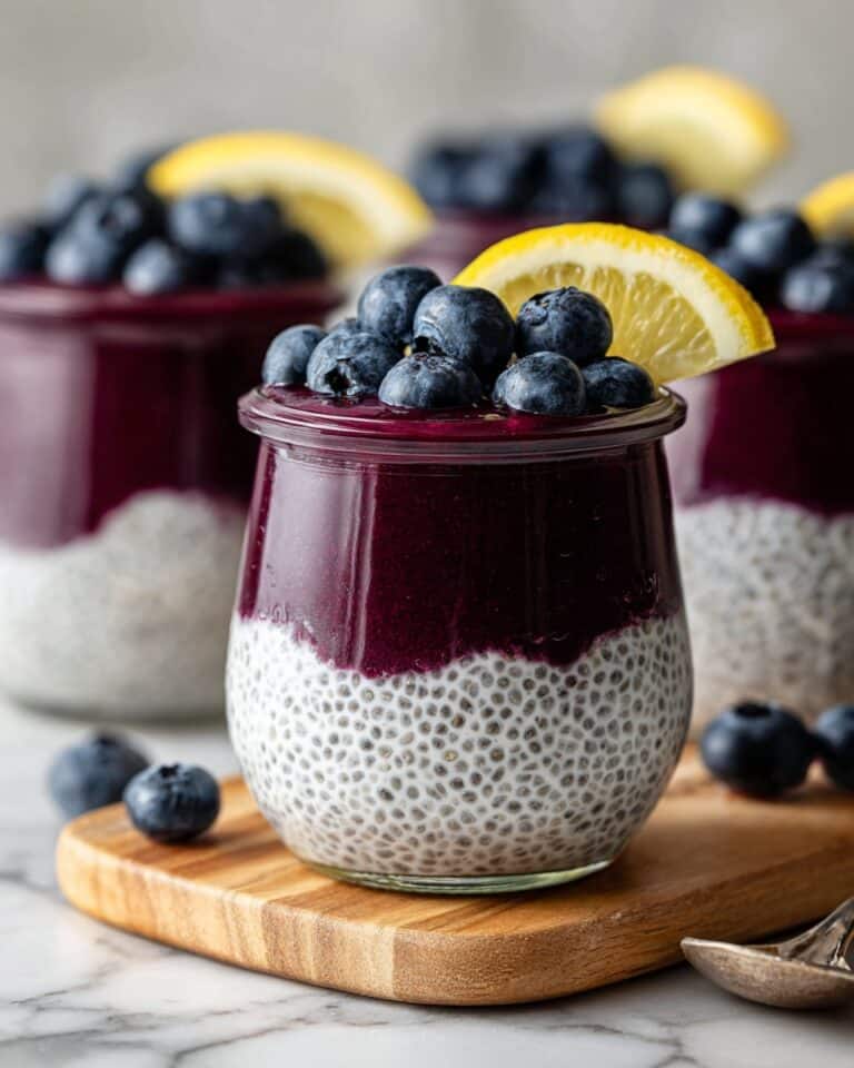 Lemon Blueberry Chia Pudding with Blueberry Compote Recipe