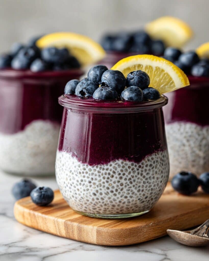 Lemon Blueberry Chia Pudding with Blueberry Compote Recipe