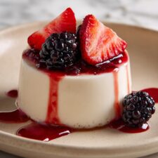 Yogurt Panna Cotta with Macerated Berries Recipe