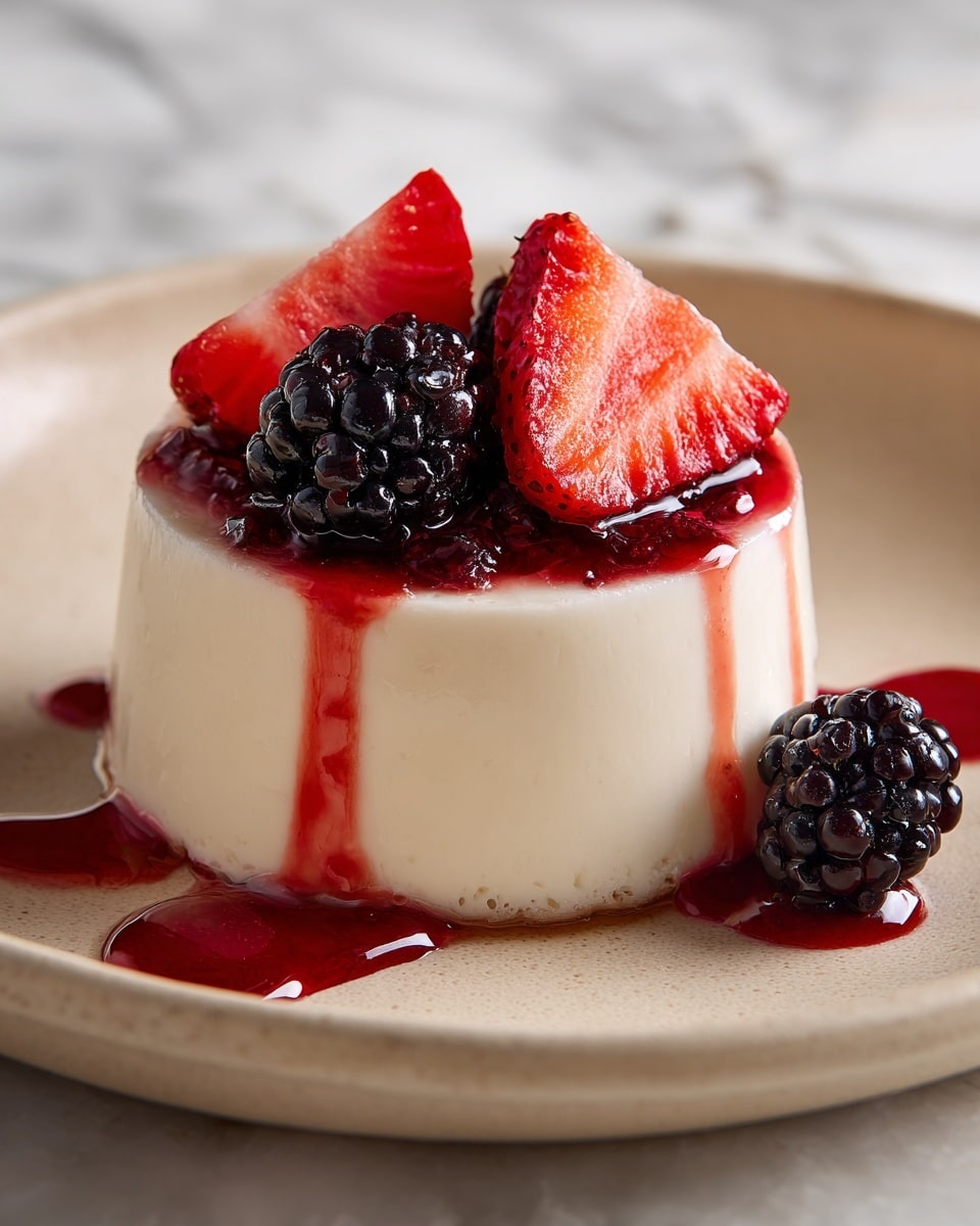 Yogurt Panna Cotta with Macerated Berries Recipe