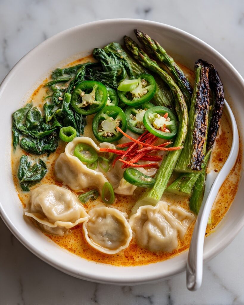 Spicy Miso Soup with Dumplings Recipe