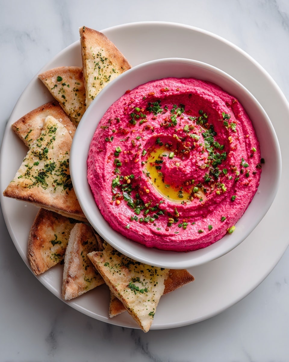 Beet Hummus with Za’atar and Fresh Herbs Recipe