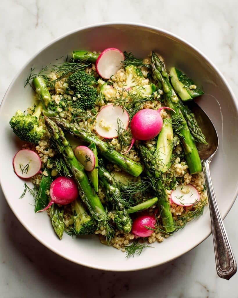Spring Farro Salad with Roasted Vegetables and Fresh Herbs Recipe