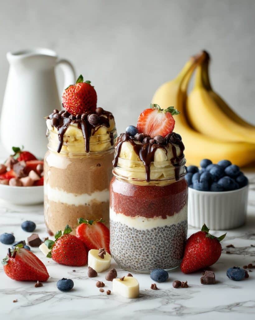 Overnight Oats with Water and Fruit Toppings Recipe