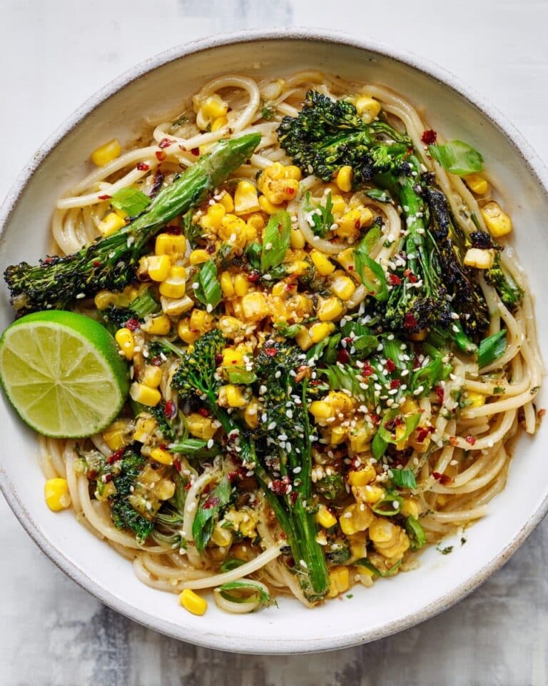 Miso Noodles with Charred Corn and Broccoli Recipe