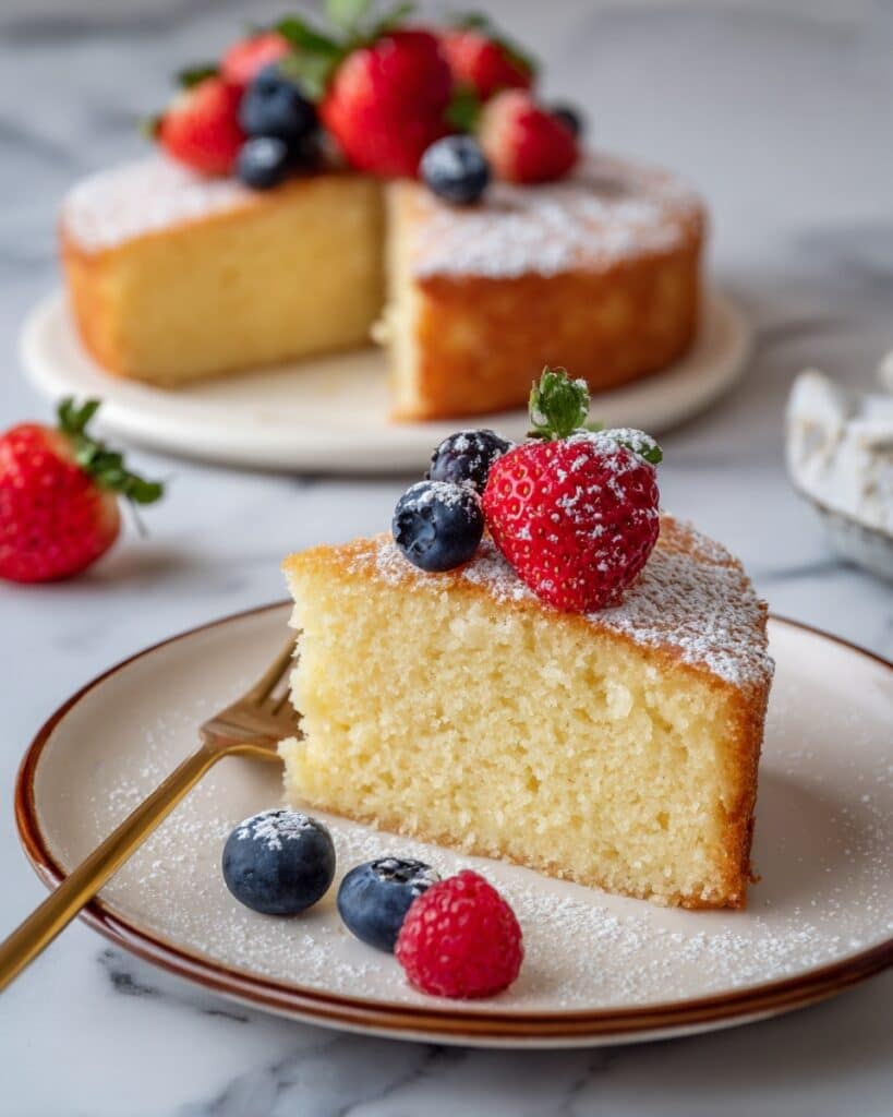 Almond Cloud Cake with Berries Recipe