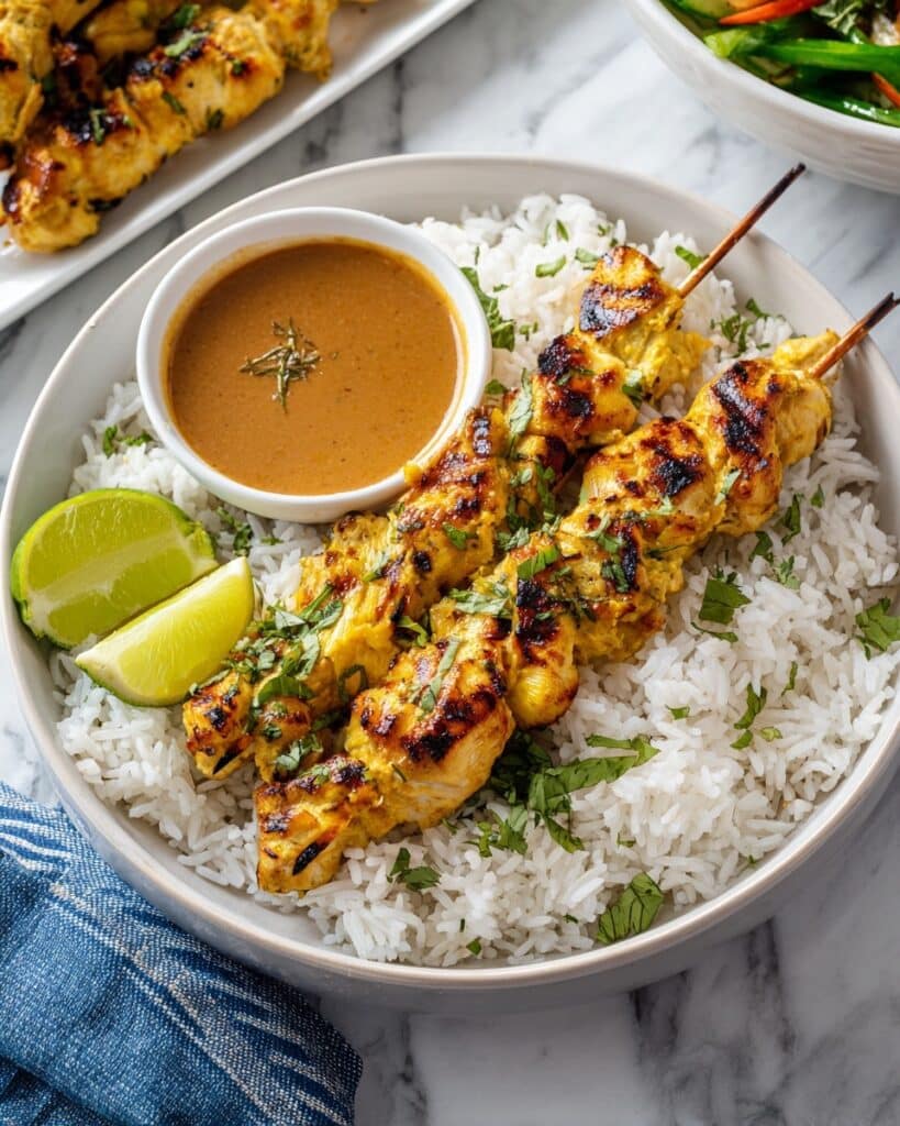 Thai Chicken Satay with Spicy Peanut Sauce Recipe