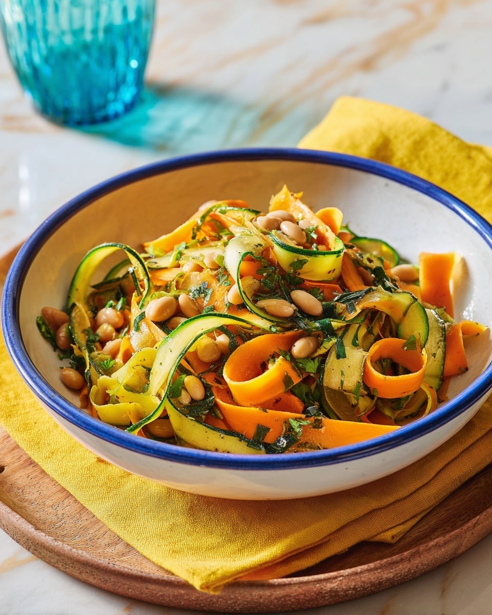 Ribbon Salad with Carrots, Summer Squash, and White Beans Recipe