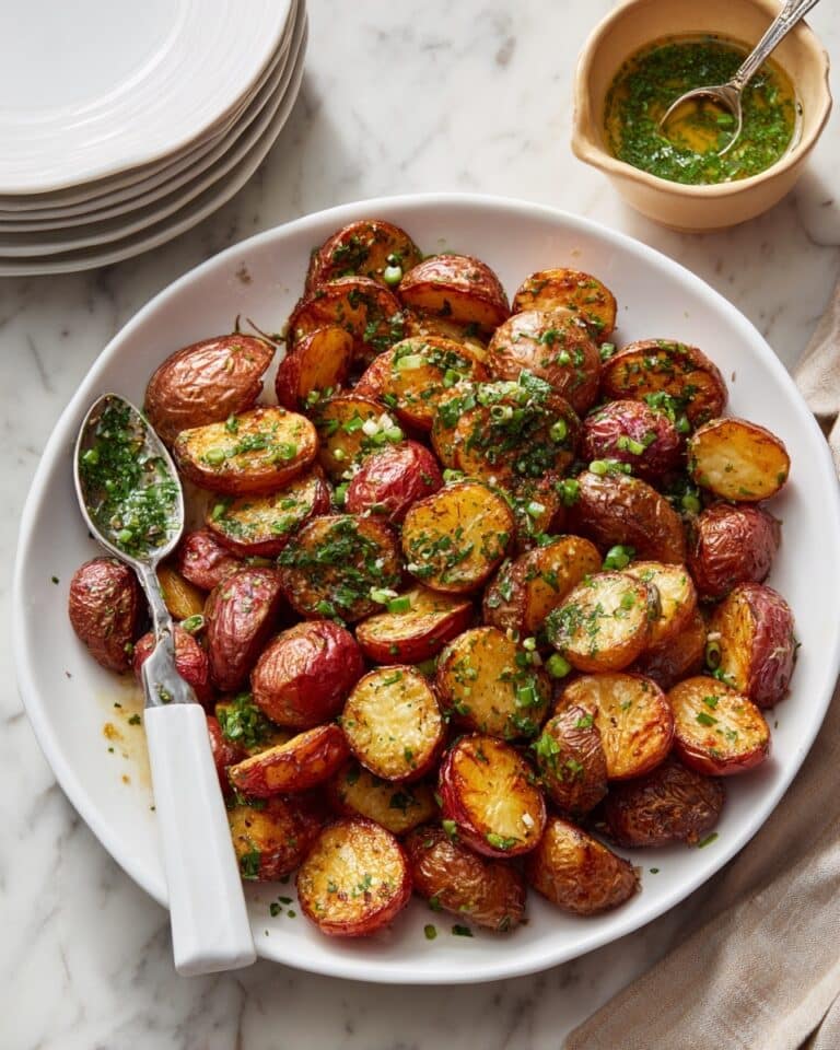 Crispy Roasted Red Potatoes with Spicy Walnut-Cilantro Chili Sauce Recipe