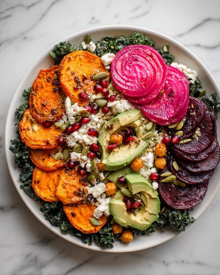 Roasted Beet, Sweet Potato & Avocado Salad with Whipped Ricotta & Lemon-Tahini Drizzle Recipe
