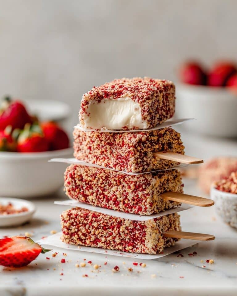 Vegan Strawberry Shortcake Ice Cream Bars Recipe