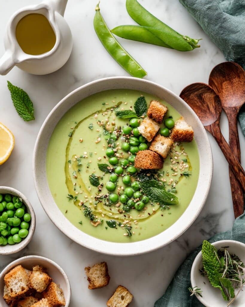 Fresh Green Pea and Herb Soup with Lemon Recipe