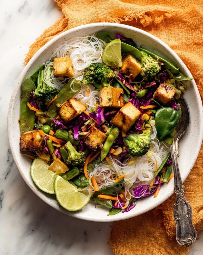 Tofu Noodle Stir-Fry with Spring Vegetables Recipe