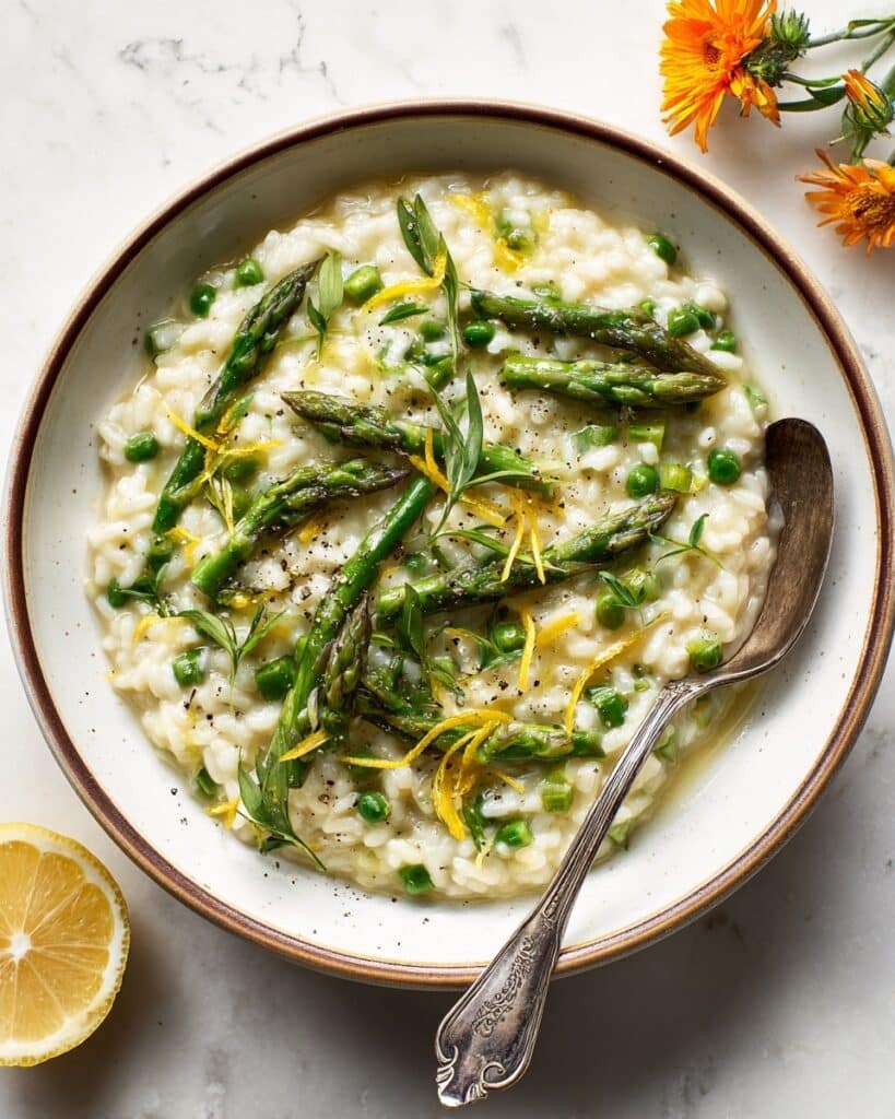 Asparagus Risotto with Lemon, Basil, and Pecorino Recipe
