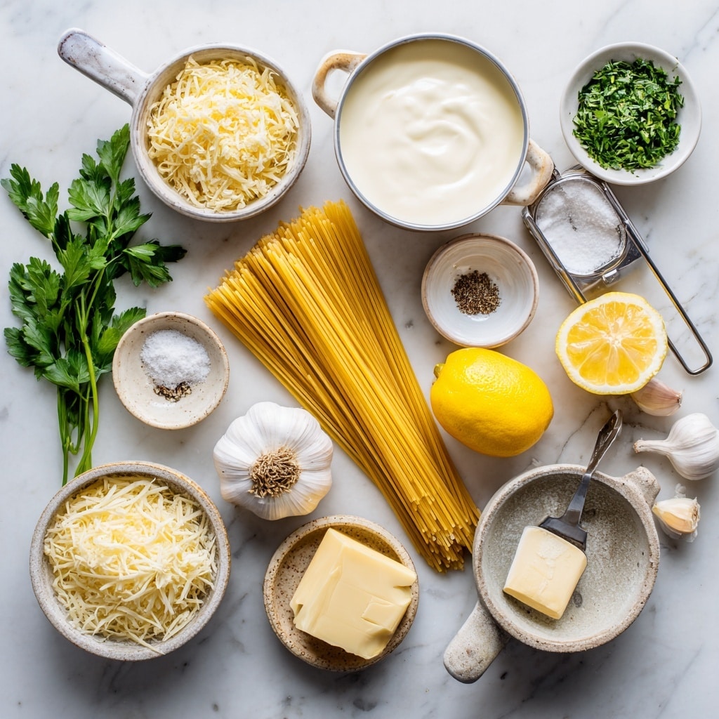 A white bowl holds a serving of creamy pasta with a light yellow sauce mixed smoothly through the noodles. The pasta is topped with a half slice of lemon sitting on the middle layer, sprinkled with black pepper and small pieces of fresh green herbs. Around the bowl are red rose petals and white baby's breath flowers, resting on a white marbled surface. To the right, a lit heart-shaped candle gives a warm, soft light, adding to the cozy and romantic mood of the scene. Photo taken with an iphone --ar 4:5 --v 7
