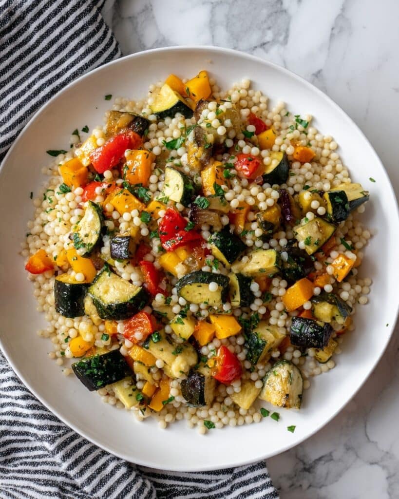 Roasted Vegetable Lemon Tahini Couscous Recipe