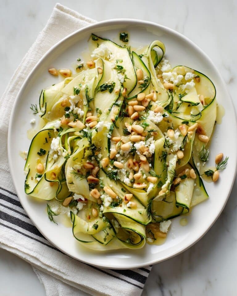 Zucchini Ribbon Salad with Feta, Pine Nuts, and Chives Recipe