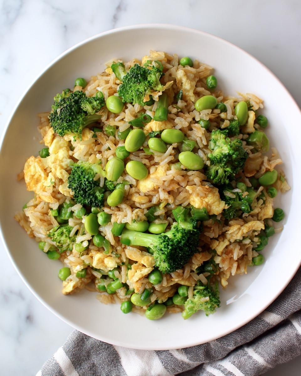 Broccoli Fried Rice with Edamame and Peas Recipe
