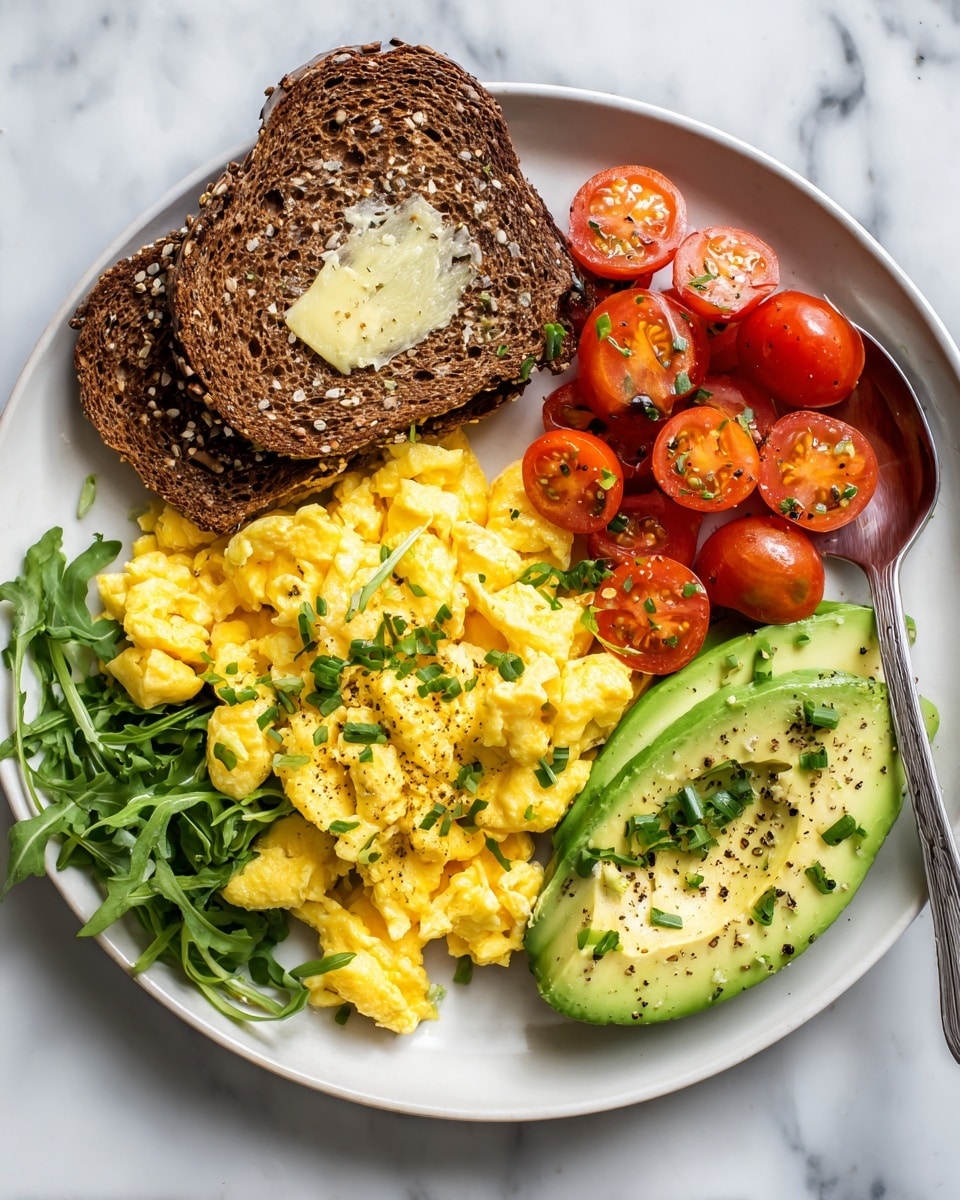 Tofu Scramble with Cherry Tomatoes, Greens, and Avocado Recipe