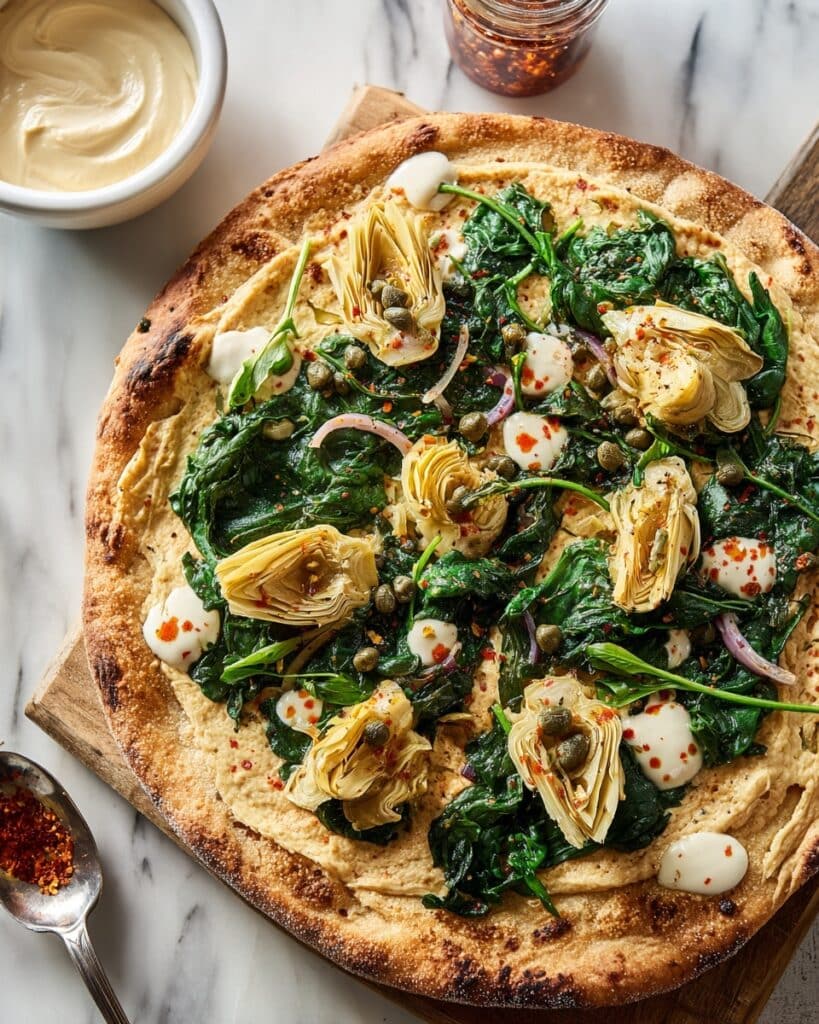 Vegan Spinach Artichoke Pizza Recipe