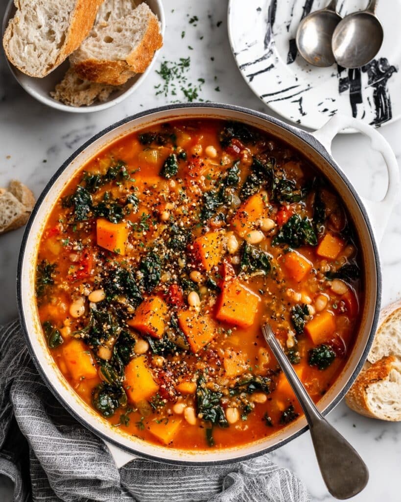 Butternut Minestrone with Sage, Chickpeas & Chard Recipe